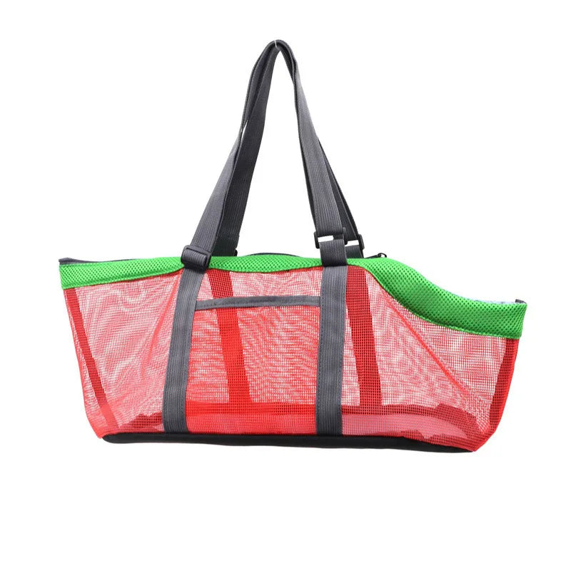 Sac transport pour chien pliable maille modèle rouge vert