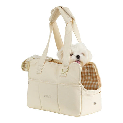Sac de transport pour chien portable épaule modèle beige