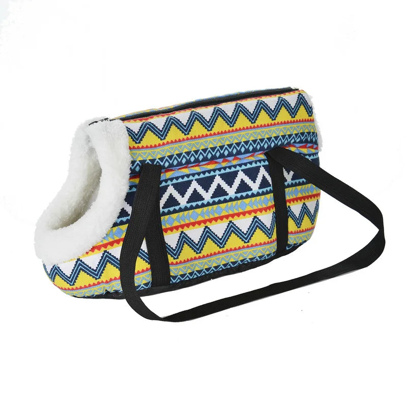 Sac  transport chien souple colore modèle aztèque