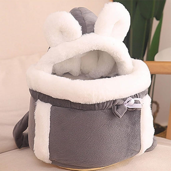 Sac ventral pour chien cocon douillet modèle gris