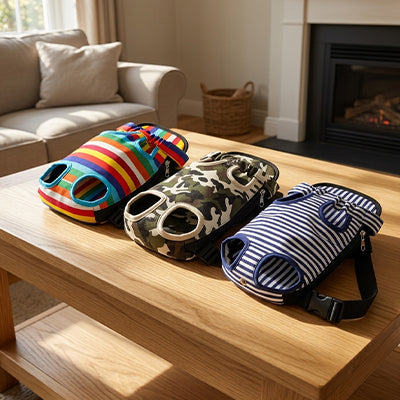 Sac ventral pour chien | Design ligné