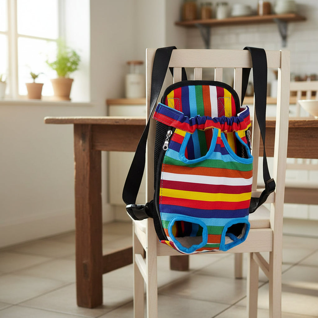 Sac ventral pour chien | Design ligné