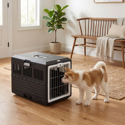 cage transport pour chien robuste noir modèle