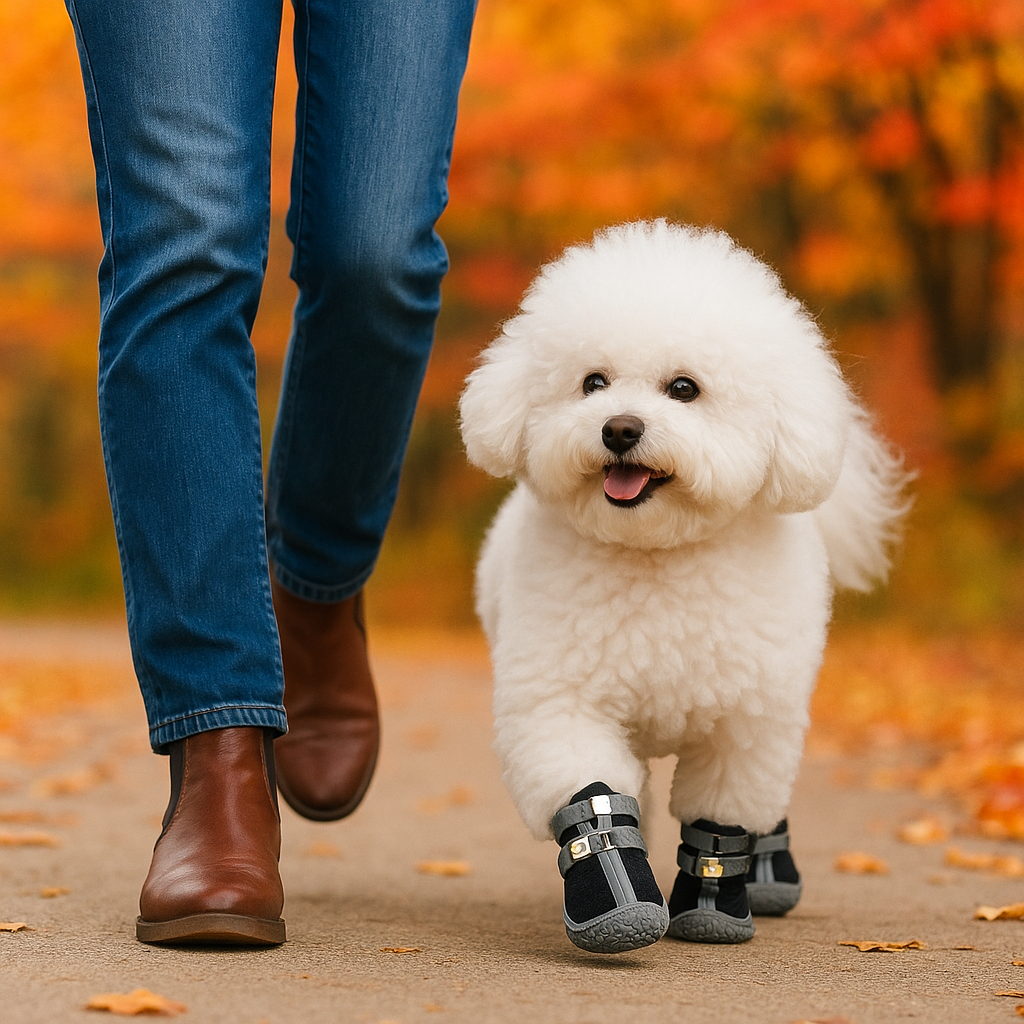 chaussures chien antidérapante durable bichon gris