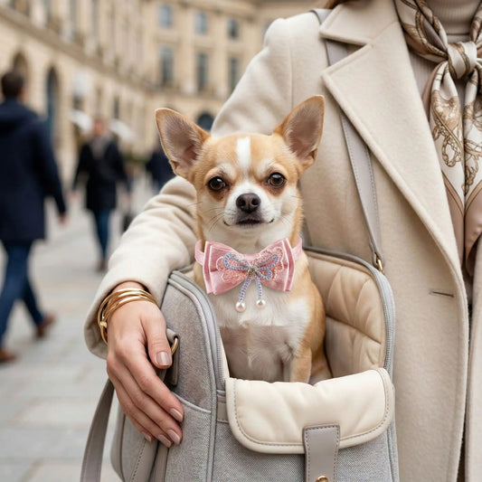 collier chien boucle dentelle noeud papillon détachable chihuahua