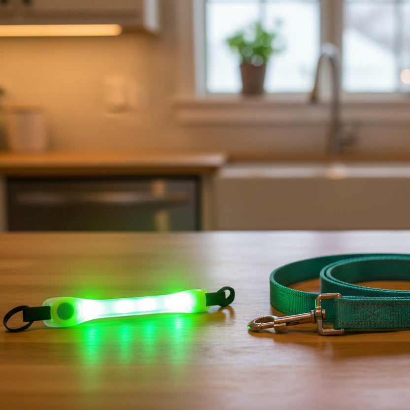 collier lumineux chien haute luminosité collie demo vert