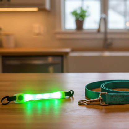 collier lumineux chien haute luminosité collie demo vert