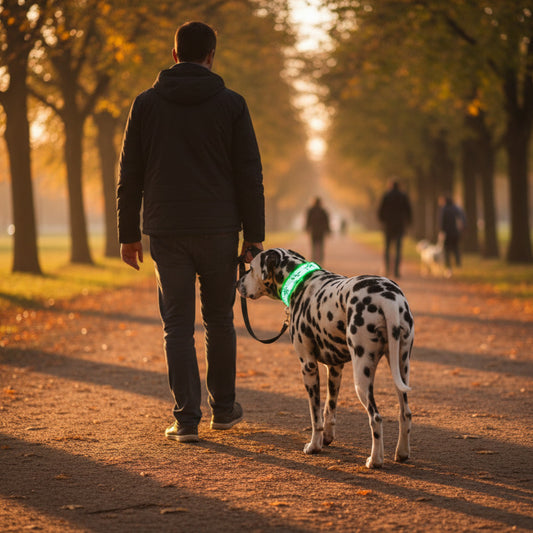 collier lumineux pour chien dessin animé vert dalmatien