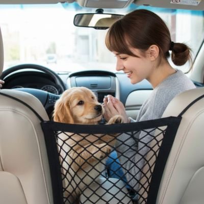 Filet chien voiture barrière en maille