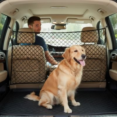 Filet voiture chien protection élastique banc arrière