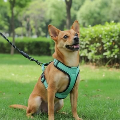 Harnais pour petit chien ergonomique réfléchissant vert