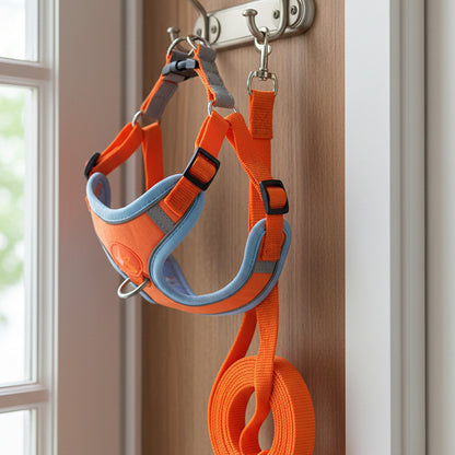 harnais chien anti-traction 2 attaches orange