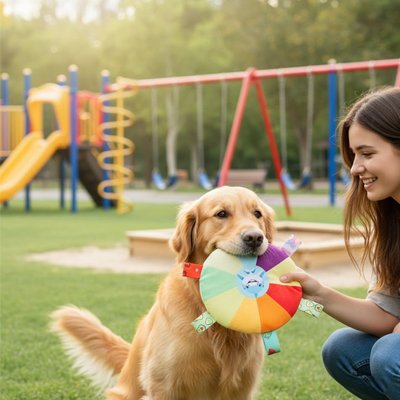 Jouet pour chien disque volant peluche Golden parc