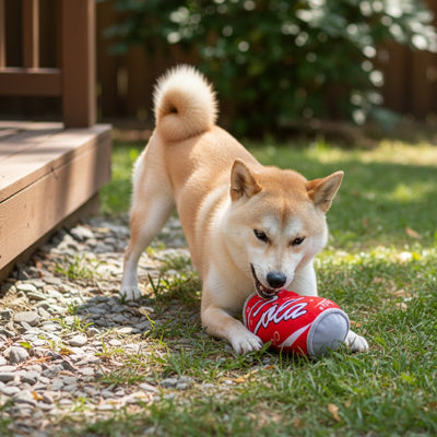 jouet pour chien motif boisson gazeuse cola akita