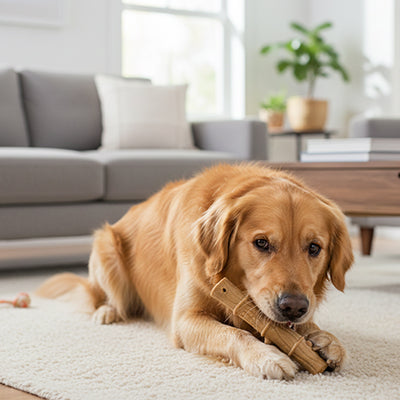 jouet pour chien os interactif entrainement baton bambou golden
