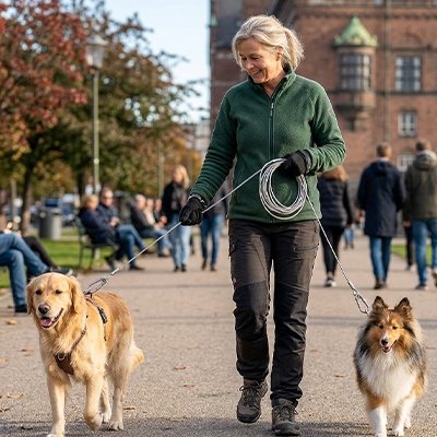 Longe pour chien câble en acier double