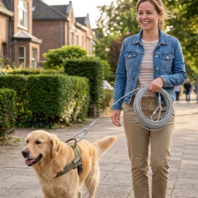Longe pour chien câble en acier golden retriever