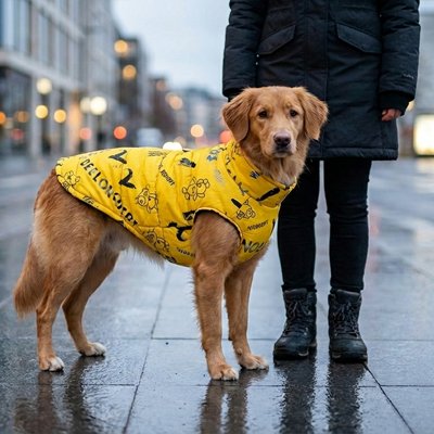 Manteau pour chien design coloré jaune golden