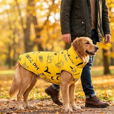 Manteau pour chien design coloré jaune golden
