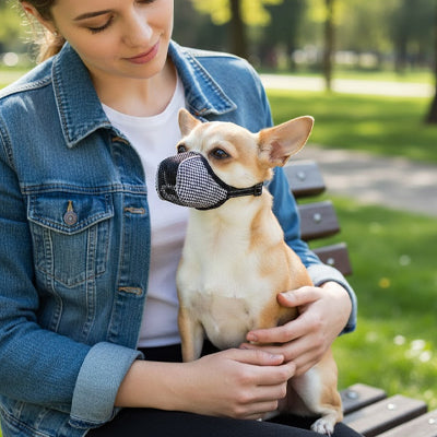 muselière anti aboiement petites races chihuahua profil