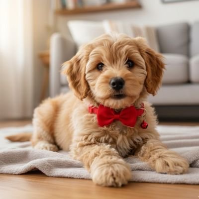 Noeud papillon avec cloche chien rouge
