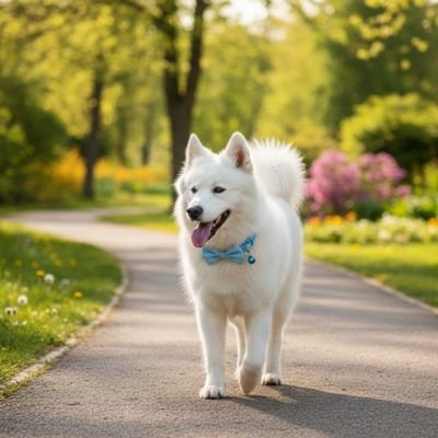 Noeud papillon avec cloche chien blanc