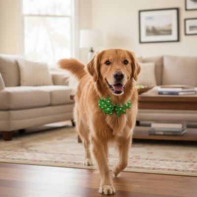 Noeud papillon chien golden vert