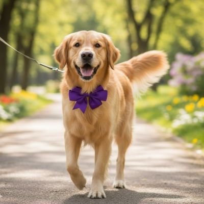 Noeud papillon chien golden violet