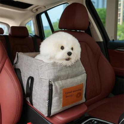 sac de transport pour chien coussiné sécurisé gris chien