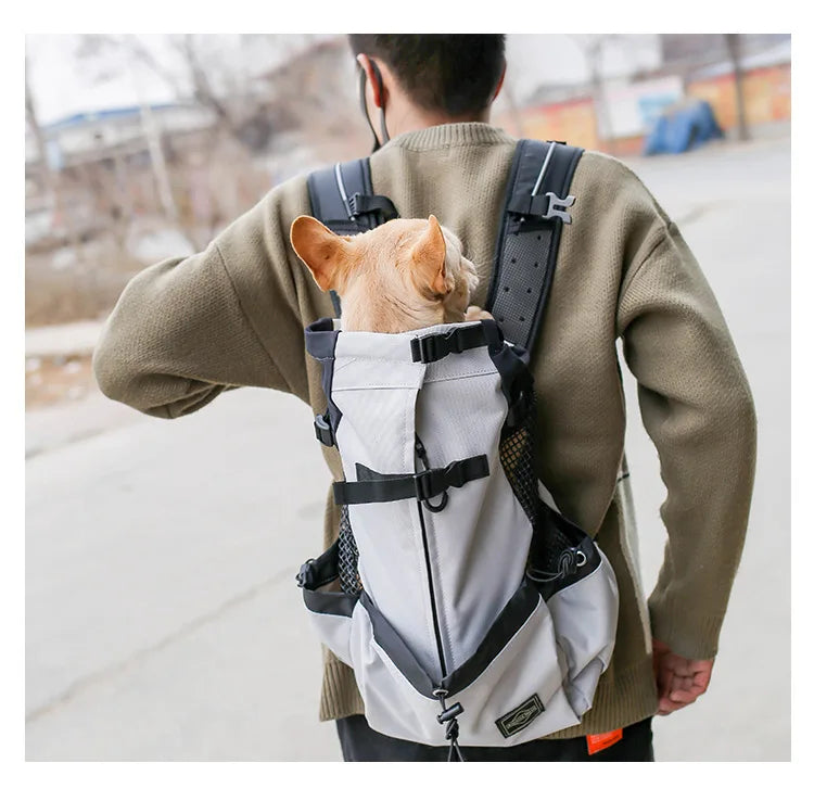sac à dos randonnée gris petit chien
