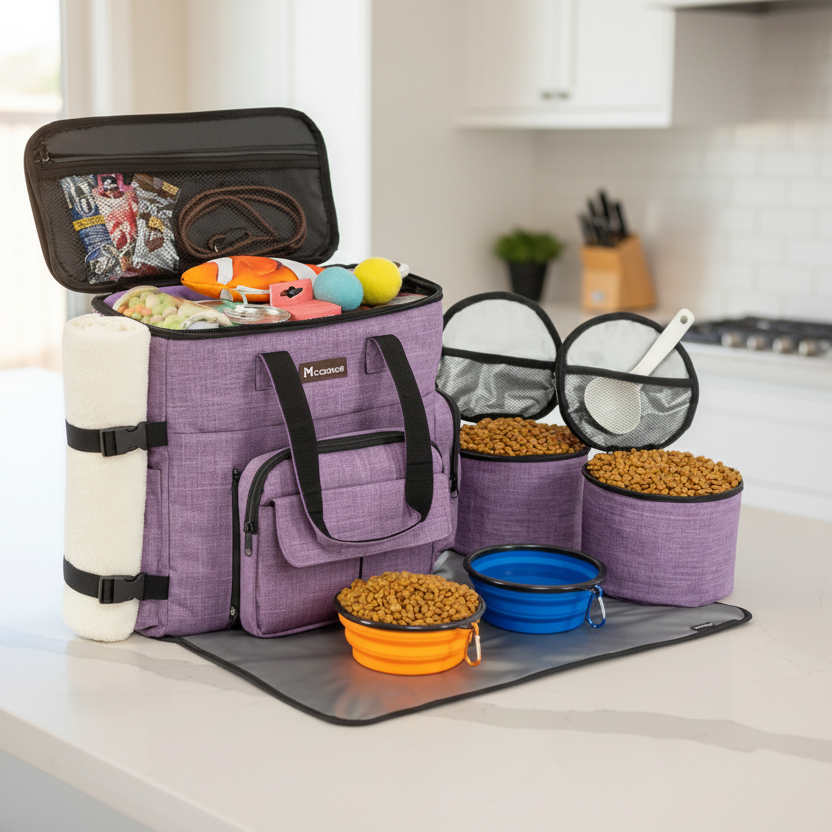 Sac de voyage pour chien | Multifonctionnel rose et mauve