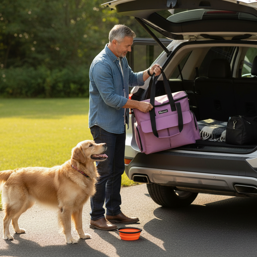 Sac de voyage pour chien | Multifonctionnel rose et mauve